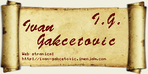 Ivan Gakčetović vizit kartica